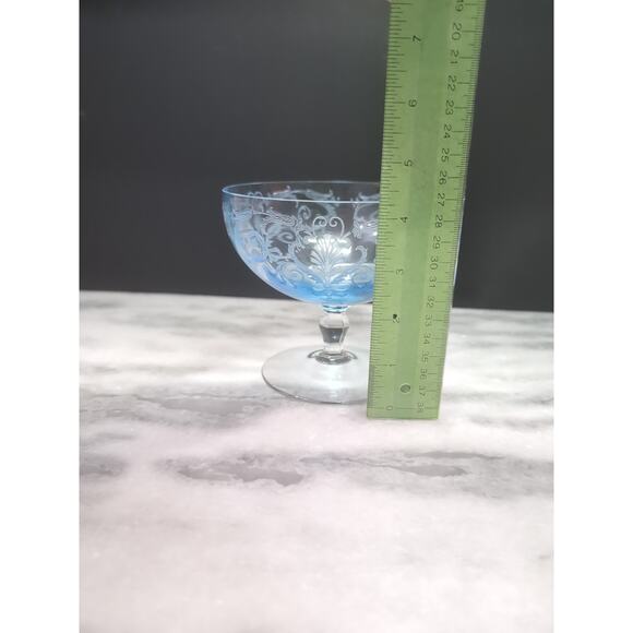Fostoria Versailles Blue Grapefruit Bowl, Glass Goblet, Kitchenware, No Liner - Picture 7 of 8